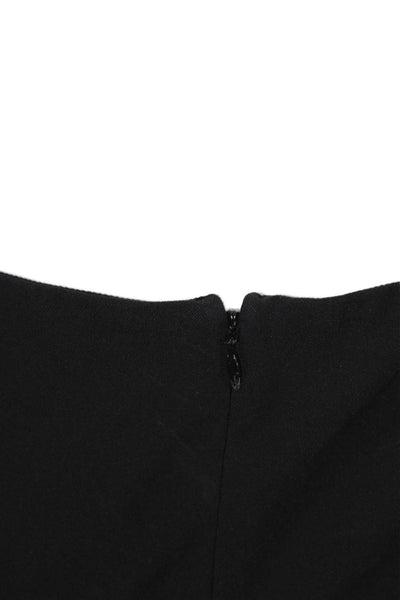 Rag & Bone Womens Back Zip High Rise Pleated Slim Cut Pants Black Cotton Size 6