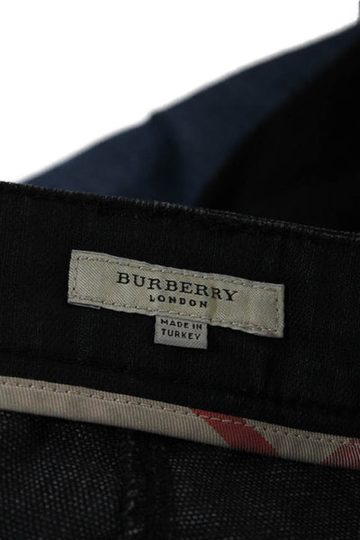 Burberry London Womens High Rise Zipper Cropped Coated Jeans Black Size 8