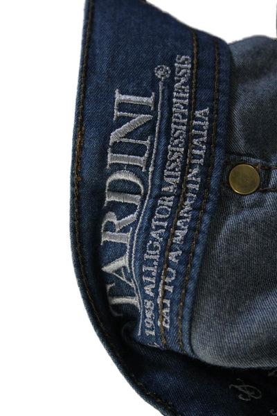 Tardini Mens Cotton Genuine American Alligator Patchwork Jeans Blue Sz EUR 54