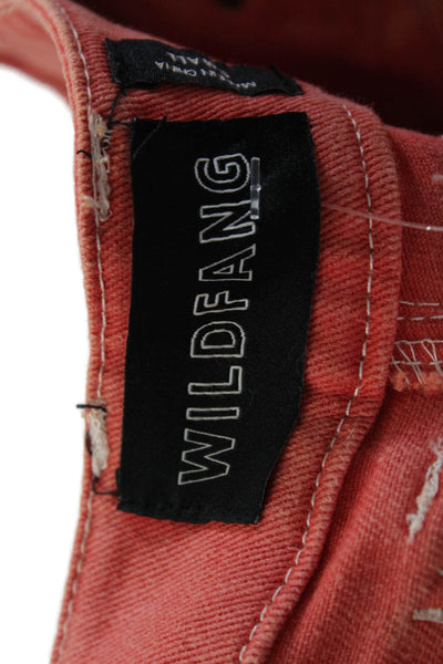 Wildfang Womens Cotton Denim High Rise The Essential Work Jeans Orange Size S