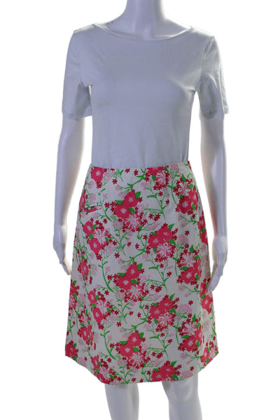 The Lilly Women's Hook Closure Lined A-Line Pocket Mini Skirt Floral Size M