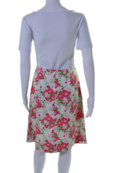 The Lilly Women's Hook Closure Lined A-Line Pocket Mini Skirt Floral Size M