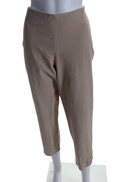 Gunex Womens Cotton Light Brown High Rise Straight Leg Pants Size 8