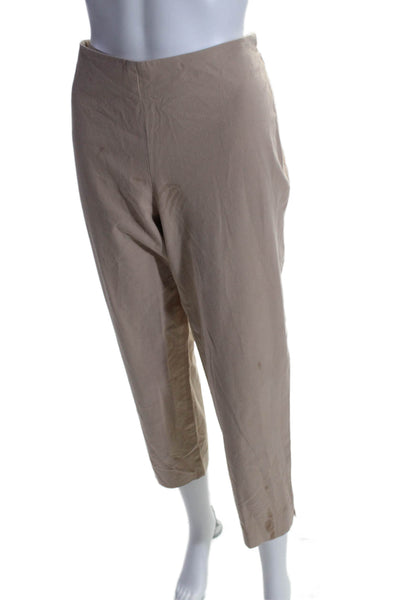 Gunex Womens Cotton Light Brown High Rise Straight Leg Pants Size 8