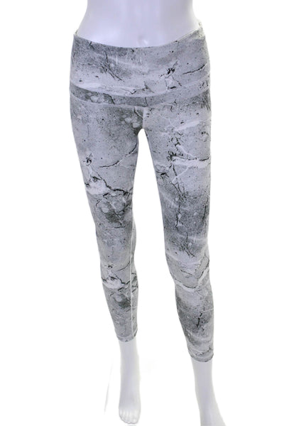 Varley Womens Marble Print Pull On Leggings Black White Size Extra Small