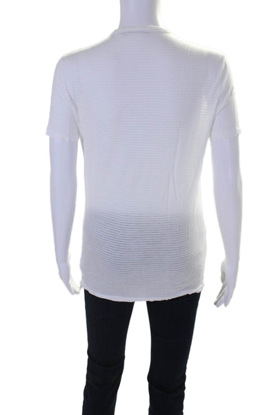 T Alexander Wang Womens Short Sleeves V Neck Tee Shirt White Size Extra Small