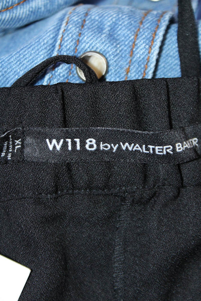 W118 By Walter Baker Womens Drawstring Wide Leg Cropped Pants Black Size XL