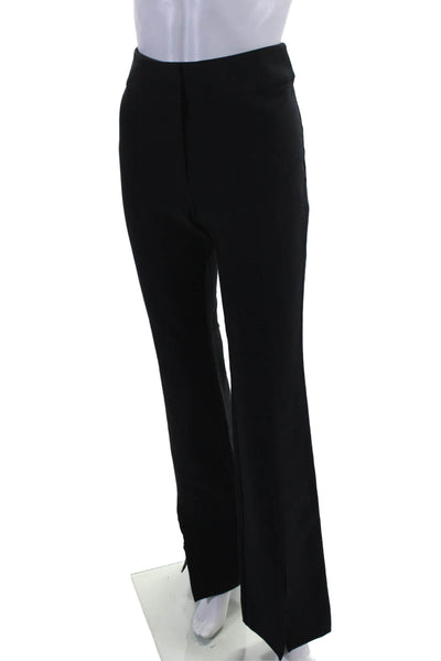 Derek Lam 10 Crosby Womens Mid Rise Pleated Trouser Pants Black Cotton Size 6