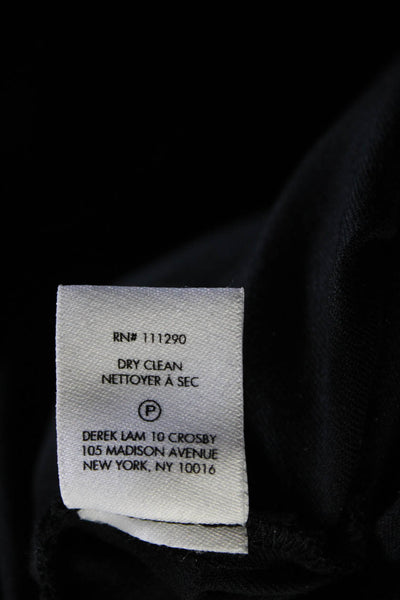 Derek Lam 10 Crosby Womens Mid Rise Pleated Trouser Pants Black Cotton Size 6