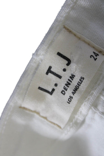 L.T.J Denim Womens Cotton Mid Rise Ankle Skinny Leg Verona Jeans White Size 24