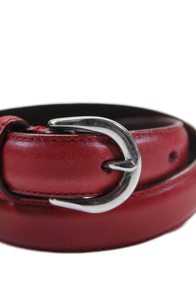 Coach Womens Bright Red Leather Skinny Belt Size 28