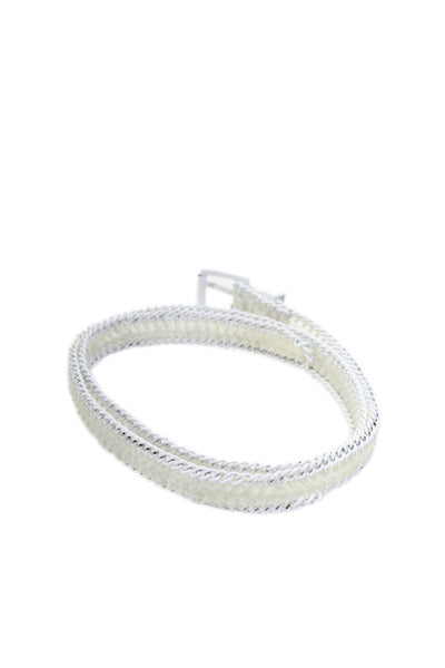 Jonathan Adler Womens Clear Chain Link Trim Skinny Width Belt White Size S