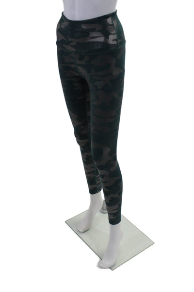 Beyond Yoga Womens Metallic Camouflage Print Activewear Leggings Green Size S