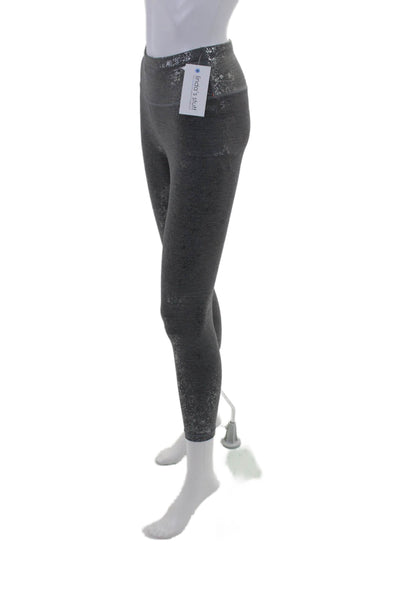 Sweaty Betty Womens Stretch Metallic Mid-Rise Activewear Leggings Gray Size XS