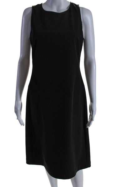 Prada Womens Round Neck Sleeveless A Line Dress Black Size 44