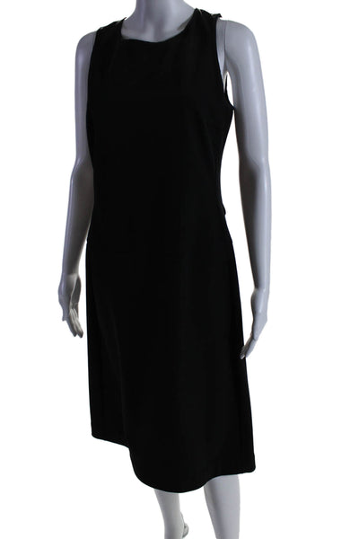 Prada Womens Round Neck Sleeveless A Line Dress Black Size 44