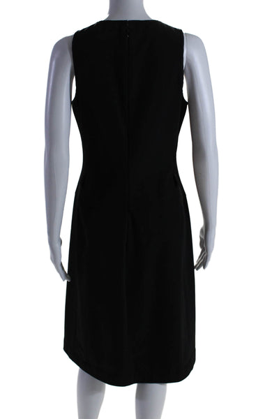 Prada Womens Round Neck Sleeveless A Line Dress Black Size 44