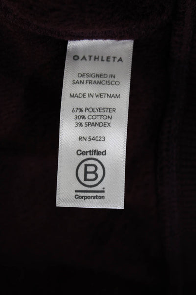 Athleta Womens Long Sleeve Half Zip Cropped Pullover Jacket Purple Size S