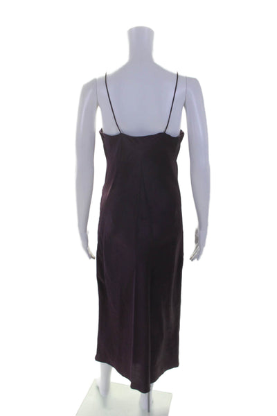 Intermix Womens Silk Spaghetti Strap Sweetheart Neckline Slip Dress Purple Size