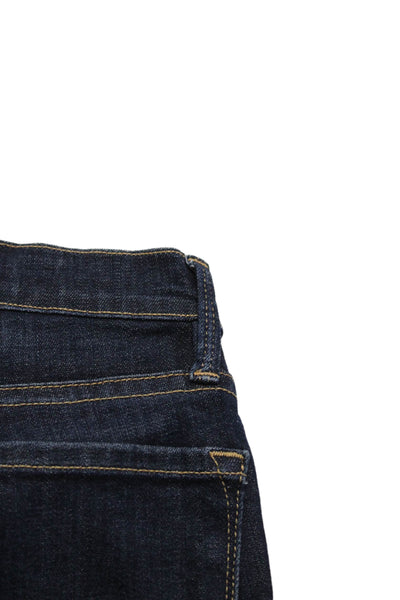 Frame Denim Womens Zip Front Dark Wash Tapered Jeans Blue Size 24