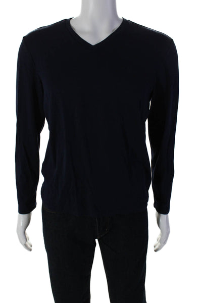 Calvin Klein Mens Pullover V neck Long Sleeve T Shirt Blue Size Medium