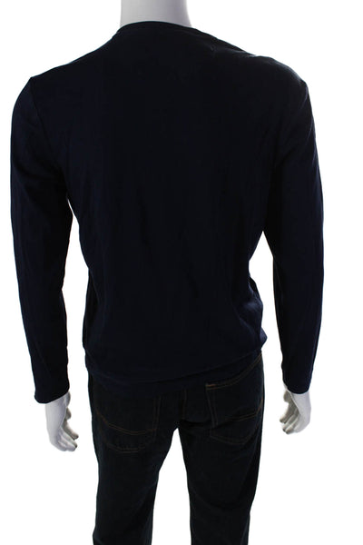 Calvin Klein Mens Pullover V neck Long Sleeve T Shirt Blue Size Medium