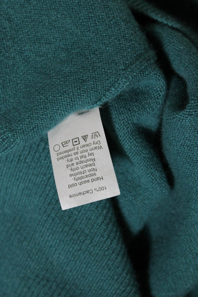 J Crew Womens Cashmere V-Neck Long Sleeve Pullover Knit Top Turquoise Size S