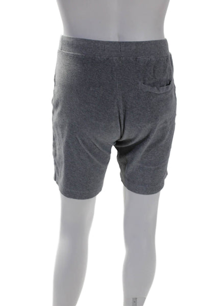 Sunspel Mens Drawstring Waist Mid Rise Shorts Light Gray Cotton Size Small