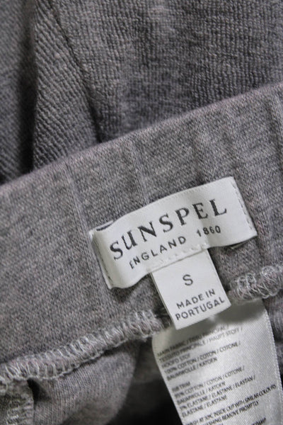 Sunspel Mens Pull On Mid Rise Casual Shorts Heather Gray Cotton Size Small