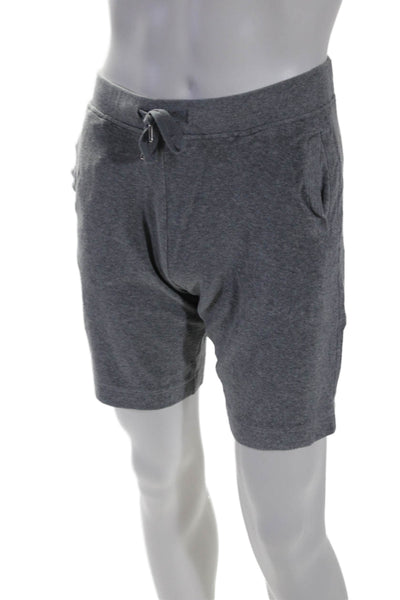 Sunspel Mens Mid Rise Drawstring Waist Casual Shorts Gray Cotton Size Small