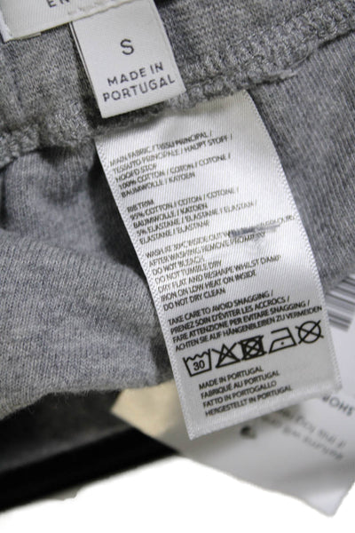 Sunspel Mens Mid Rise Drawstring Waist Casual Shorts Gray Cotton Size Small
