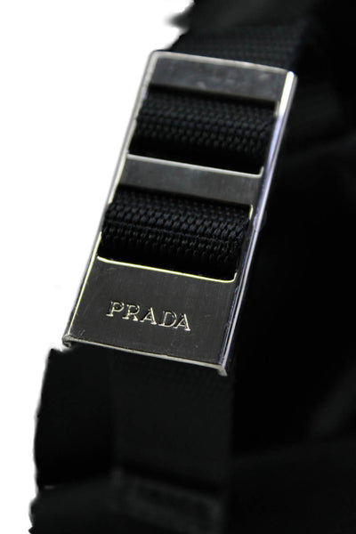 Prada Womens Black Nylon Zip Backpack Bag Handbag