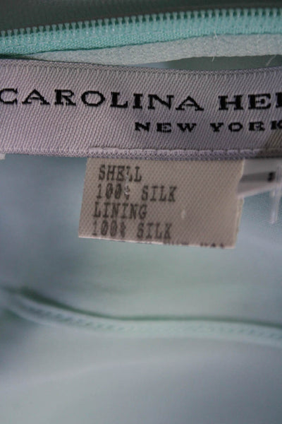 Carolina Herrera Womens Side Zip Sleeveless Scoop Neck Silk Dress Mint Green 8