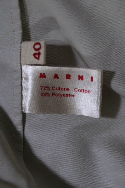 Marni Womens Cotton Long Sleeve Collared Button-up Jacket Beige Size EUR 40