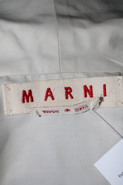 Marni Womens Cotton Long Sleeve Collared Button-up Jacket Beige Size EUR 40