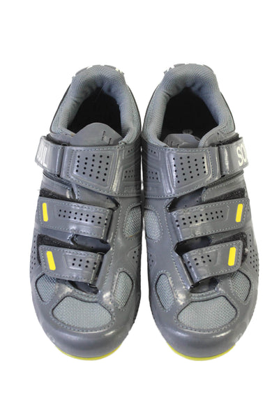 Soulcycle Mens Strap Up Low Top Athletic Sneakers Leather Gray Size 41