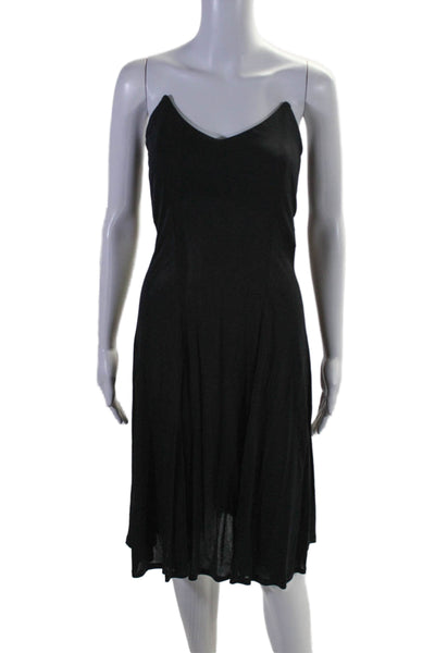 Yorke & Cole Womens Strapless Scoop Neck Corset Midi Dress Black Size S