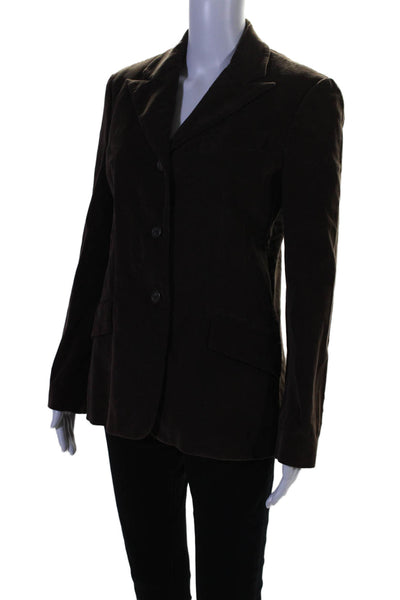 D&G Dolce & Gabbana Womens Long Sleeve Two Button Blazer Brown Size 28