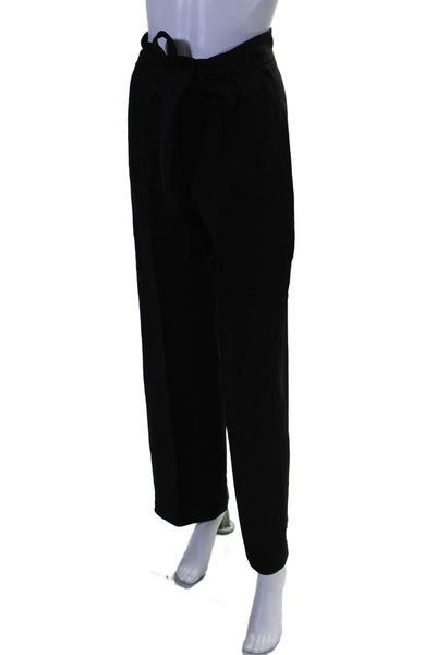 Chloe Womens Zip Front Straight Leg Pleated Dress Pants Black 32 in