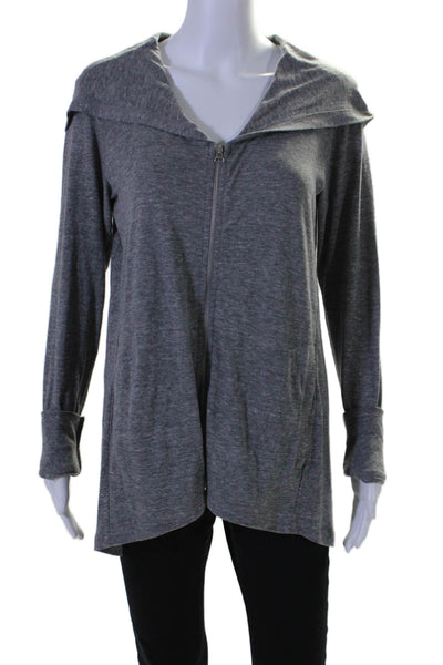 C&C California Womens Full Zip Long Sleeve Hooded Jacket Gray Size M