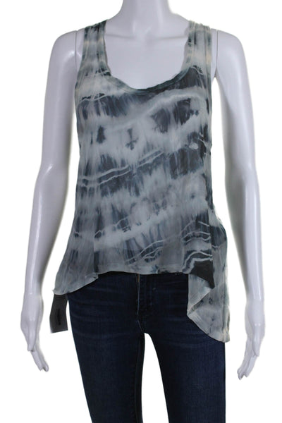 Gypsy 05 Womens Tie Dye Print Sleeveless Tank Top Blue Cotton Size Small