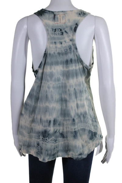 Gypsy 05 Womens Tie Dye Print Sleeveless Tank Top Blue Cotton Size Small