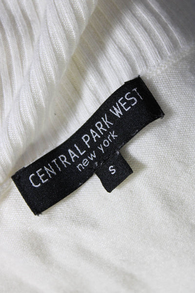 Central Park West Womens Short Sleeves Turtleneck Sweater White Size Small