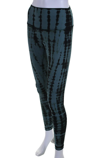 Lululemon Womens Tie Dye Print High Rise Pull On Leggings Blue Black Size 6