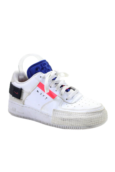 Nike Childrens Girls Leather Air Force 1 Low Drop Sneakers White Size 6