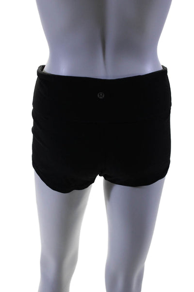 Lululemon Womens Stretch Low-Rise Activewear Mini Shorts Black Size 6