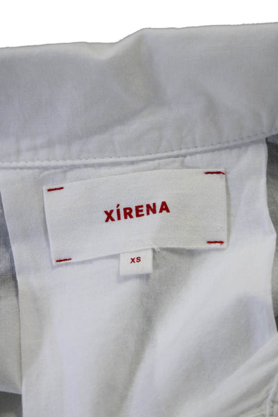 Xirena Womens Cotton Long Sleeve Cropped Button Down Shirt White Size XS