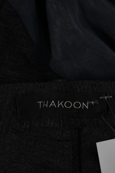 Thakoon Women's Button Closure Lambskin Leather Skinny Pants Gray Size 4