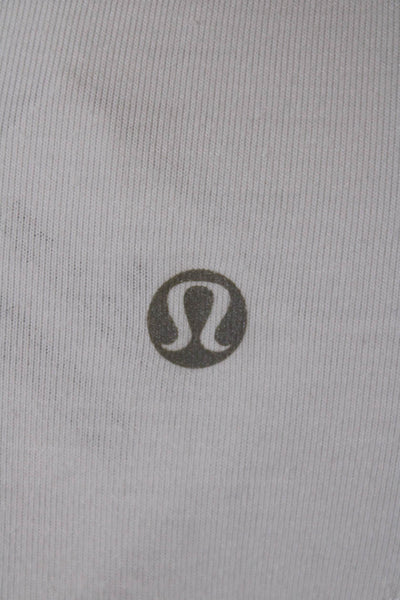 Lululemon Womens Diamond Print Short Sleeve Crewneck T-Shirt White Black Size 4