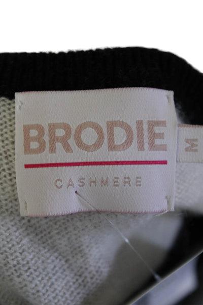 Brodie Womens Long Sleeve Crewneck Tight Knit Sweater Cashmere White Medium